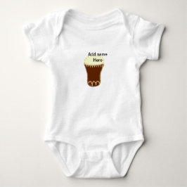 Body Para Bebê Yellow brown drum watercolor add name hand-drawn s