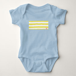 Body Para Bebê Yellow stripes and a pink crown