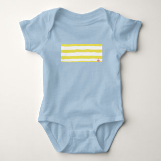 Body Para Bebê Yellow stripes and a pink crown