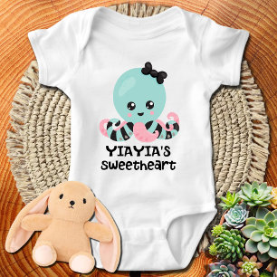 Body Para Bebê Yiayia's Sweetheart Kawaii Octopus