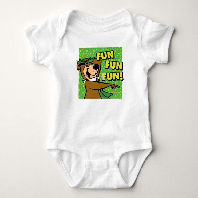 Body Para Bebê Yogi Bear Diversão Diversão Diversão (Frente)