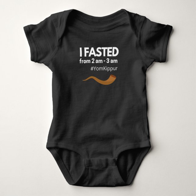Body Para Bebê Yom Kippur Jewish Baby I Fasted (Frente)