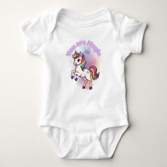 Body Para Bebê You Are Magic – Süßes Einhorn mit Regenbogenmähne (Frente)