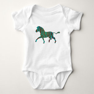 Body Para Bebê Zebra Brown e Teal Impressão
