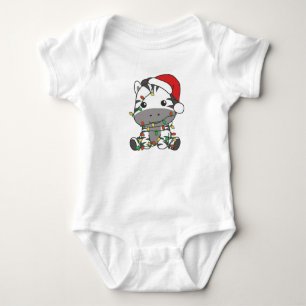 Body Para Bebê Zebra Natal Animais de inverno Férias Zebras