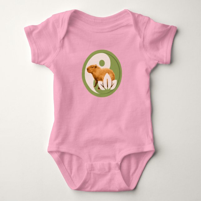 Body Para Bebê Zen Capivara Yin Yang Nature Pacífica (Frente)
