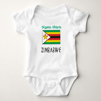 Body Para Bebê Zimbabwe Zimbabwean Flag Personalized Text