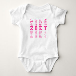 Body Para Bebê Zoey Custom Girl Name
