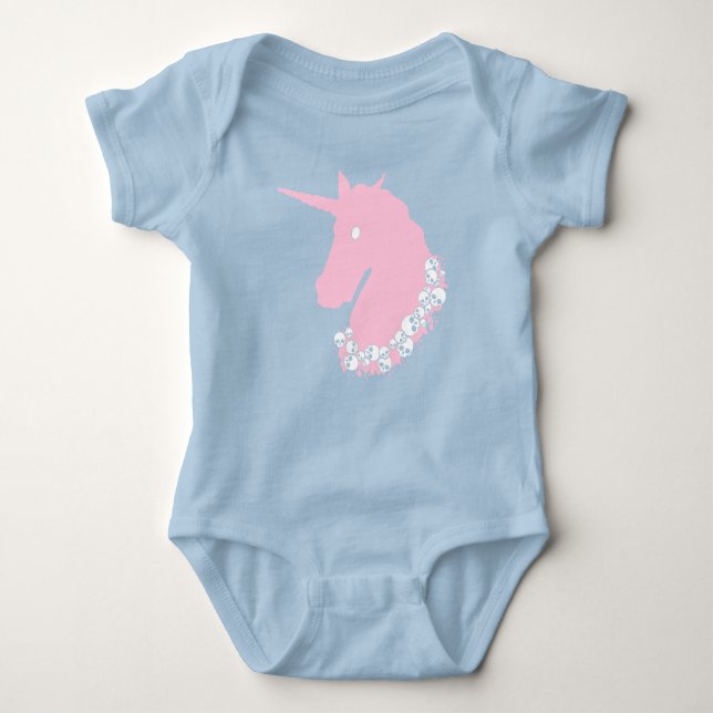 Body Para Bebê Zombie Rosa Unicorn (Frente)