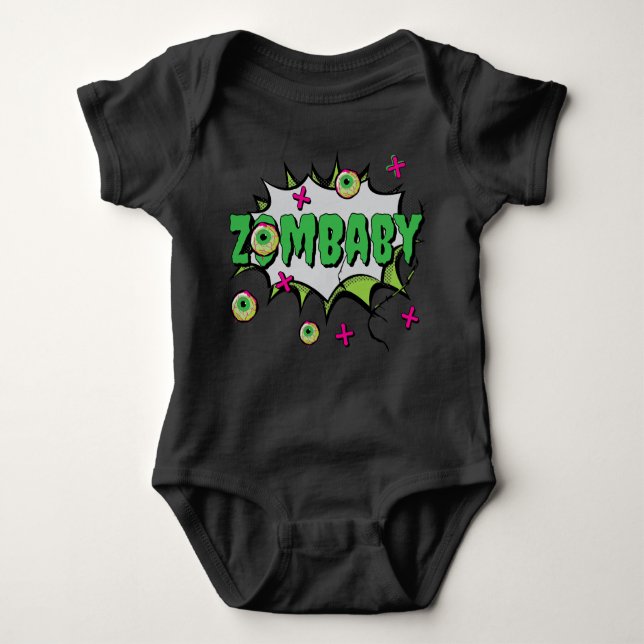 Body Para Bebê Zombie ZomBaby Zombie Engraçada Fresca PopArt (Frente)