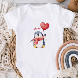 Body Personalizado para Bebê Com Um Pinguim Fofo