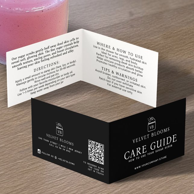 Body scrub packaging insert care user guide (Criador carregado)