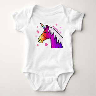Body Vestido de Unicórnio Arco-Íris Fofo para Bebê