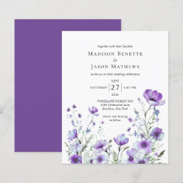 Boêmia Boêmia Elegante Casamento Floral Púrpura