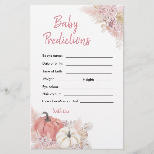 Boêmia Cai no Amor Pumpkin Baby Predictions (Frente)