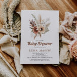 Boêmia Gênero Convite para Chá de fraldas Neutro<br><div class="desc">Convide a sua família e amigos para o seu chá de fraldas com este belo convite ilustrado da Boho Floral. Personalize o texto com este programa fácil de usar e veja os resultados imediatamente na sua tela. Veja outros itens correspondentes em nosso compro. Design do Partido Cava</div>