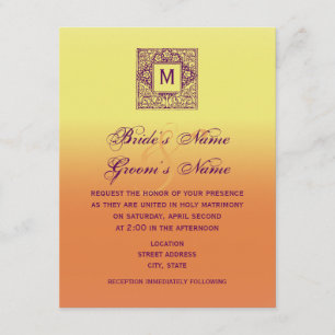 Boêmia inspirou convite para casamento de monogram