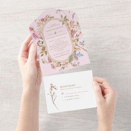 Boêmian Blush e Dourado Wildflower Casamento