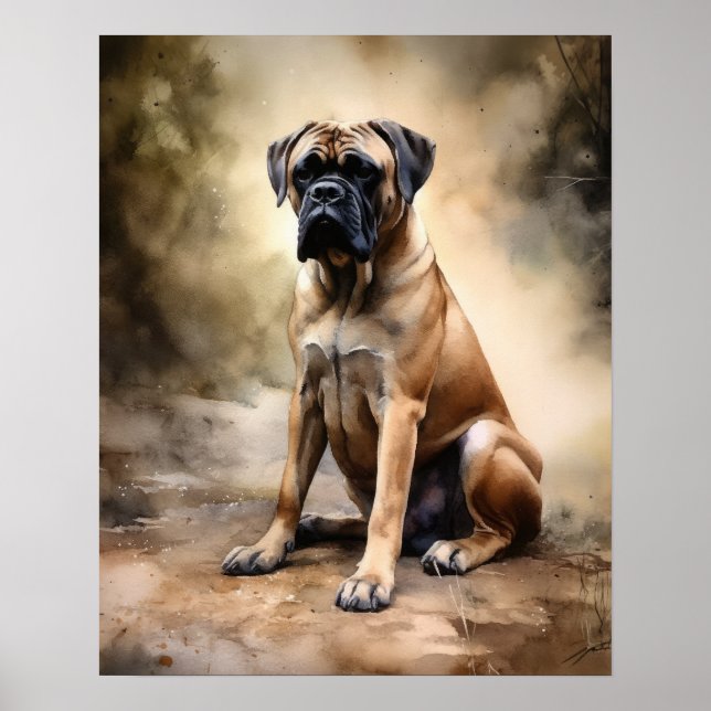 Boerboel Dog Art Impressão (Frente)