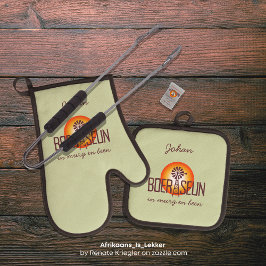 BOERSEUN Windpomp Afrikaans Personalizado Braai /