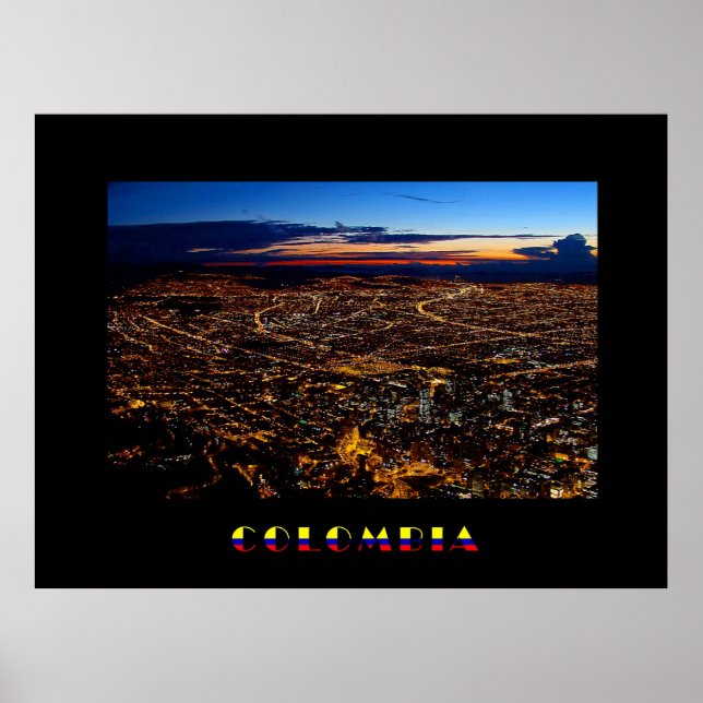 Bogotá Night Panorama Poster (Frente)