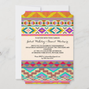 Bohemian Aztec Ikat Convite Para Casamento