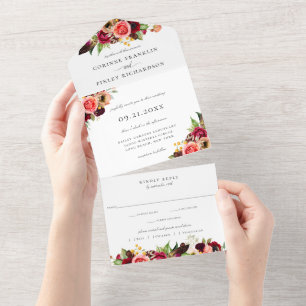Bohemian Blooms Casando Tudo Em Um Convite