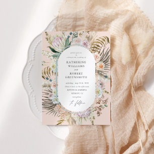 Bohemian Blush Elegant Convite Floral