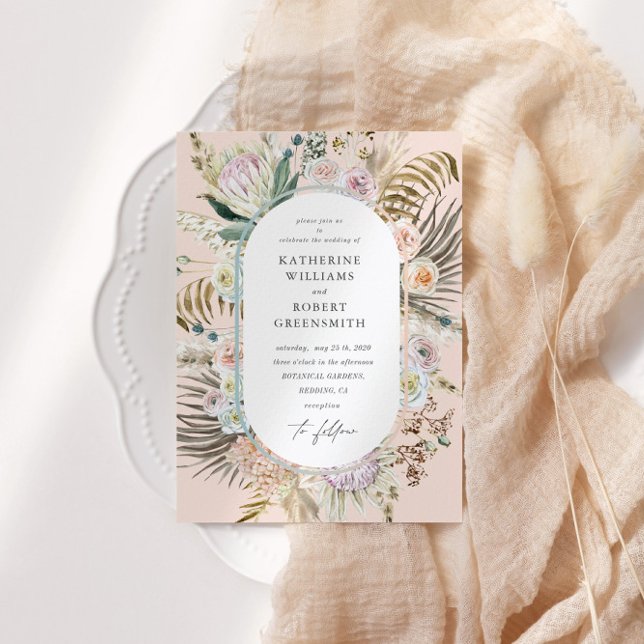 Bohemian Blush Elegant Convite Floral (Criador carregado)