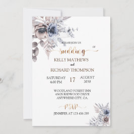 Bohemian Dusty convite de casamento azul