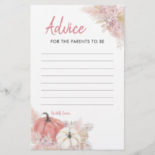 Bohemian Fall in Love Pumpkin Advice Card