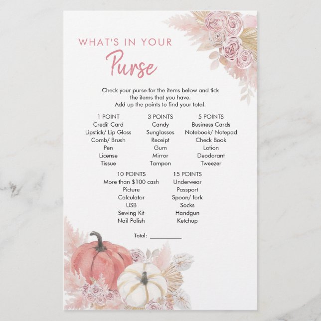 Bohemian Fall in Love Pumpkin O que há na sua bols (Frente)