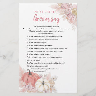Bohemian Fall in Love Pumpkin What Grot say Card