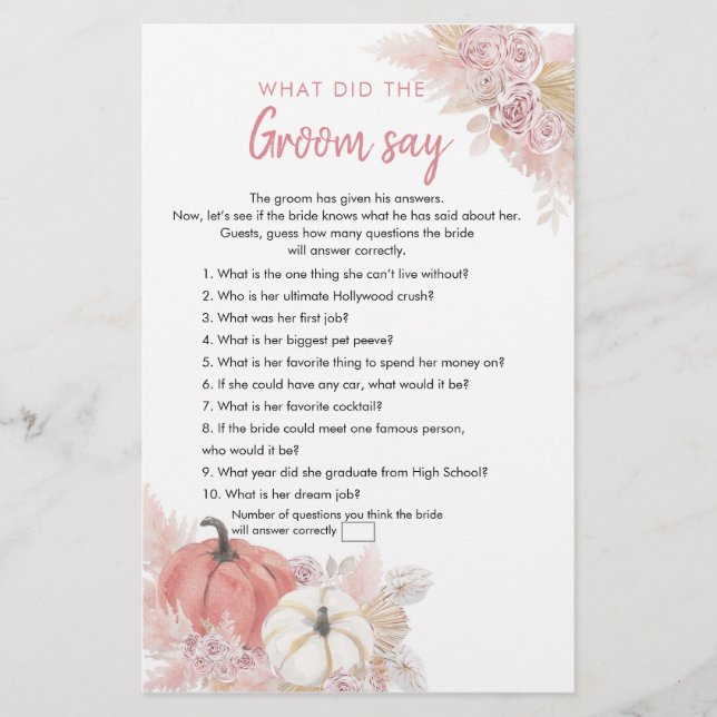 Bohemian Fall in Love Pumpkin What Grot say Card (Frente)