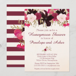 Bohemian Floral Honeymoon Convite para Chá