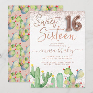 Bohemian Glam Fiesta Sweet 16 Convite