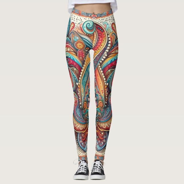 Bohemian Paisley no 6 Leggings (Frente)