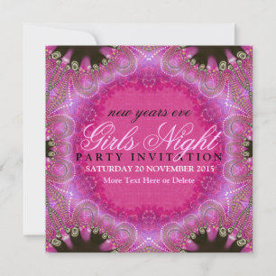 Bohemian Pink Girls Night NYE Convites de festas