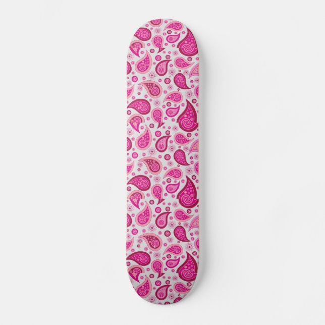 BOHEMIAN PINK PAISLEY SKATEBOARD DECK (Frente)