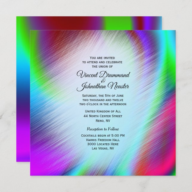 Bohemian Rainbow Design Convites de Casamento (Frente/Verso)
