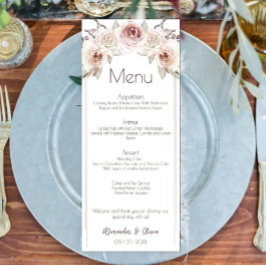 Bohemian Rosa Wedding Menu