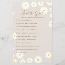 Bohemian White Daisy Floral Encontre o convidado