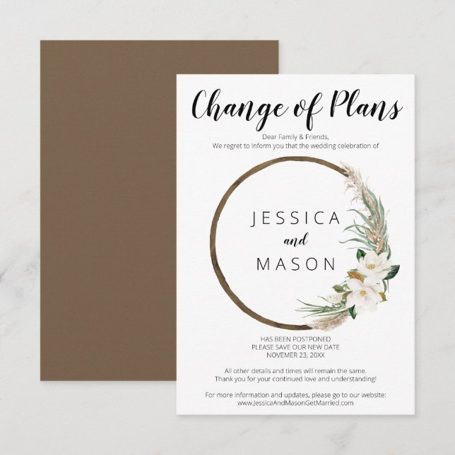 Bohemian Wreath Wedding Adiou Anúncio (Frente/Verso)