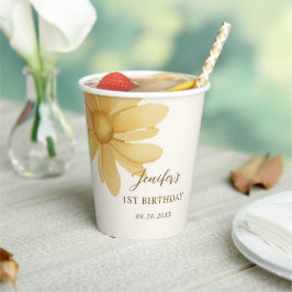 Bohemian Yellow Daisy Floral Festa de aniversário