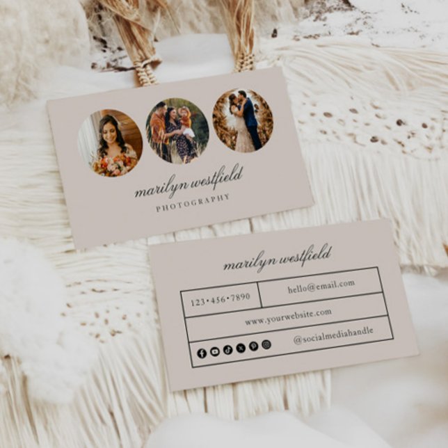 Boho 3 Photo Freelance Cartão de visita (Criador carregado)