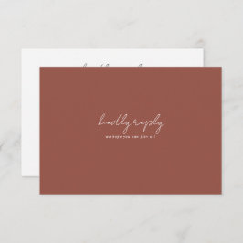 Boho Abstrato | Cartão Rust Maple Wedding RSVP