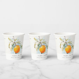 Boho Abstrato Sketchy Orange Garden Casamento