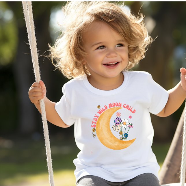 Boho Adorável "Moon Child Toddler T-Shirt (Criador carregado)