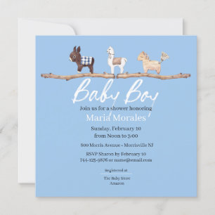 Boho Animal Bebê Chá Convites