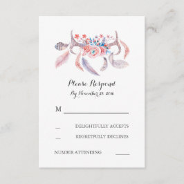 boho antlers de casamento rsvp
